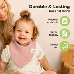 KeaBabies Lumi lavender muslin bib pack demonstrates 8-pack value and versatility.