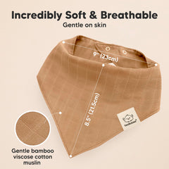 KeaBabies Lumi Muslin Bibs absorbent fabric closeup highlights soft, skin-friendly material.
