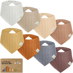 KeaBabies Lumi Muslin Bibs Spice-1 soft absorbent drool bib in Spice color for teething days