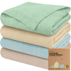 KeaBabies Lumi Muslin Swaddle Mirage — buttery softness for baby skin.