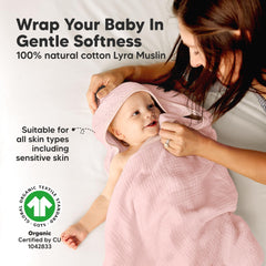 KeaBabies Lyra hooded towel petite 30x30 for quick newborn drying