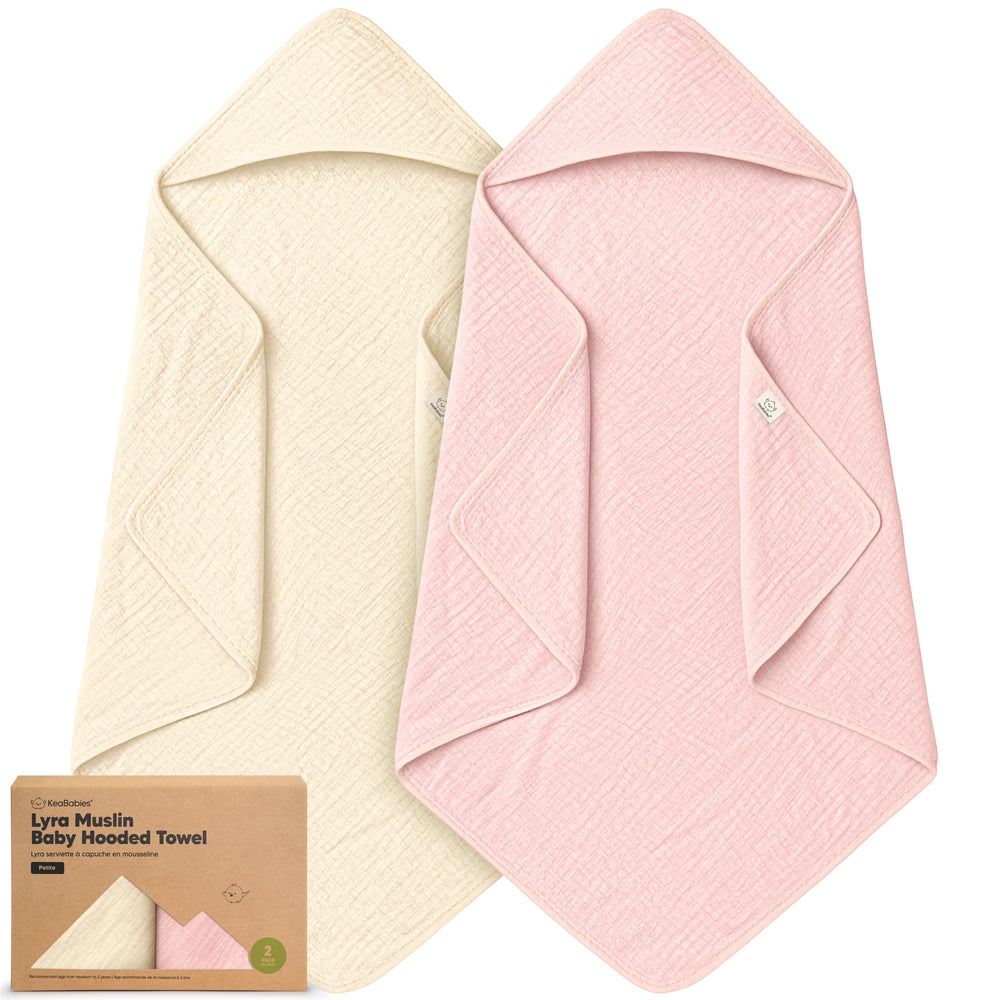 KeaBabies Lyra hooded towel regular 35x35 wraps newborn with gentle warmth