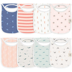 KeaBabies Marine Muse bib front view keeps baby dry and comfortable.