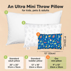 KeaBabies mini pillow close-up fabric highlighting soft breathable cotton
