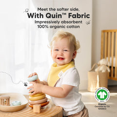 KeaBabies organic cotton bib texture closeup highlights soft fabric and 100% organic cotton feel.