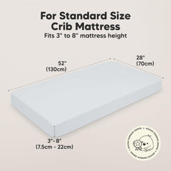 KeaBabies organic cotton crib sheet laid flat highlighting breathable jersey fabric.