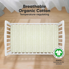 KeaBabies organic cotton jersey close-up highlights breathable fabric for delicate skin.