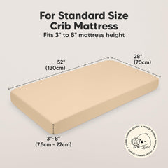 KeaBabies organic cotton jersey crib sheet close-up shows breathable fabric ideal for sensitive skin.