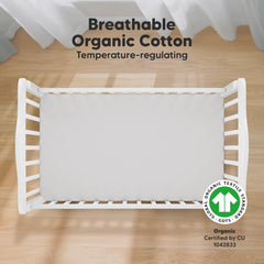KeaBabies organic-cotton-jersey sheet emphasizes soft breathability for comfortable naps.