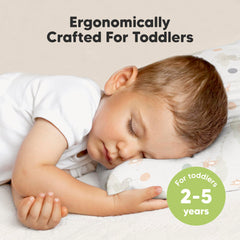 KeaBabies My Little Dreamy Toddler Pillow organic-cotton-pillowcase-closeup highlights breathable fabric and safety.