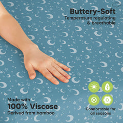 KeaBabies Dragon Tale sheet showcases breathable bamboo viscose for year-round comfort.