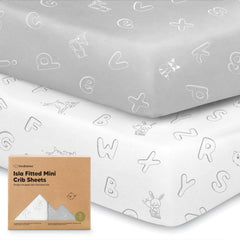 KeaBabies pack-n-play-sheet 38x26-fit showing snug coverage on a mattress