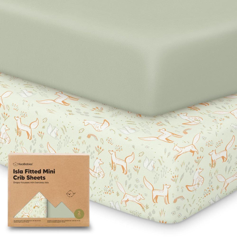 KeaBabies pack-n-play-sheets close-up of soft fabric for gentle baby comfort.