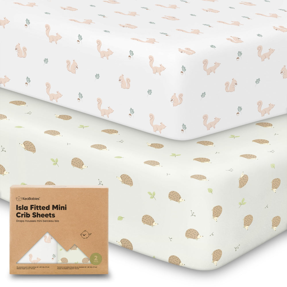 KeaBabies pack-n-play sheets 38x26 fit snugly for comfy naps and easy changes.