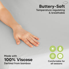 KeaBabies pack-n-play sheets bamboo fabric closeup highlights breathable, comfortable texture