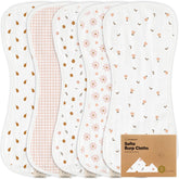 KeaBabies Petals burp cloth fold shows soft bamboo blend for gentle skin contact.