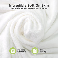 KeaBabies pistachio washcloths closeup shows plush texture ideal for lathering during bath.