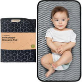 KeaBabies portable changing pad open layout showing generous 25x13 inch surface for comfort