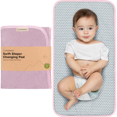 KeaBabies portable changing pad folded-sweet-pink: compact, travel-ready storage.