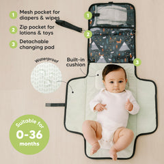 KeaBabies portable diaper changing pad woods folded clutch for compact storage