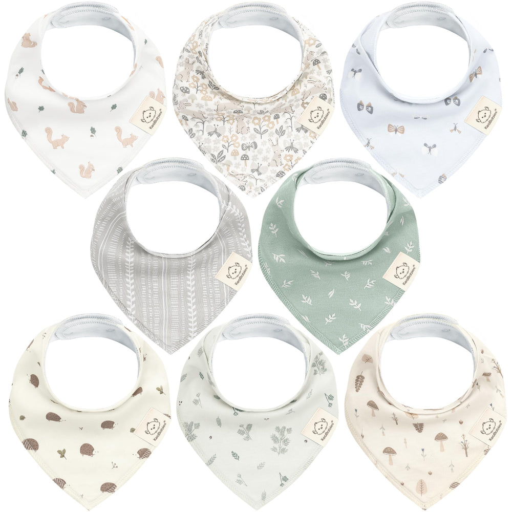 KeaBabies Prairie 8-pack bandana bibs for drool control and comfort.