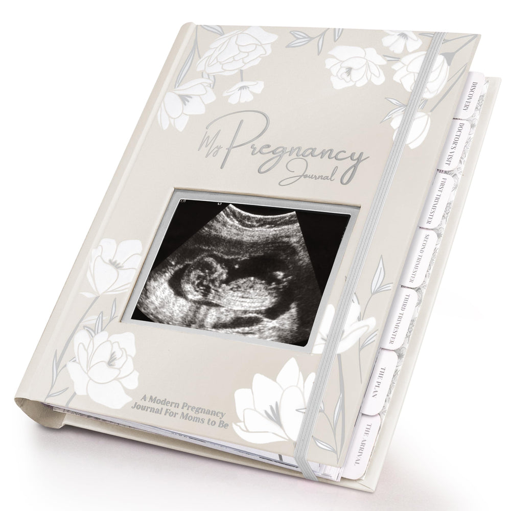 KeaBabies pregnancy journal cover highlights a premium hard cover for lasting memory keeping