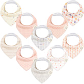 KeaBabies Prism 10-pack bibs on display for easy drool management