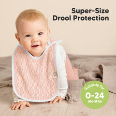 KeaBabies Prism bibs on baby showing easy pullover wear