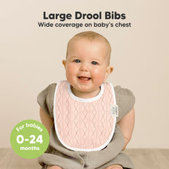 KeaBabies Prism bib close-up fabric highlights soft organic cotton texture