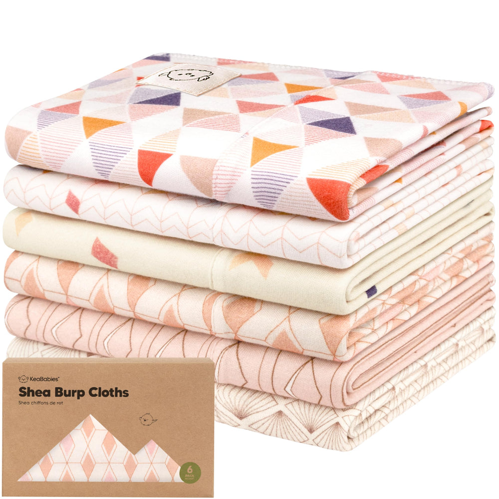 KeaBabies Prism burp cloth on shoulder for mess-free burping and comfortable feeding