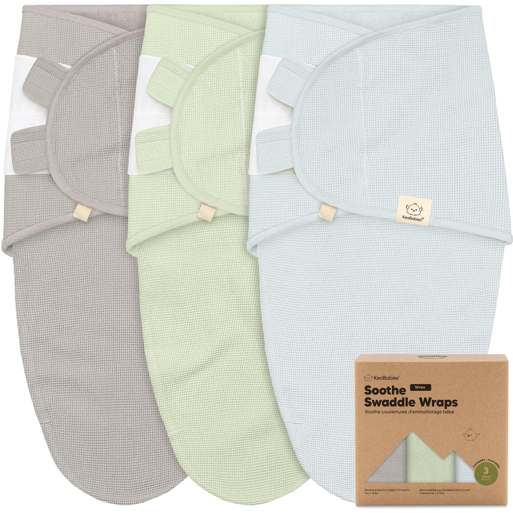 KeaBabies Ripple swaddle wrap shows breathable organic cotton for newborn comfort.