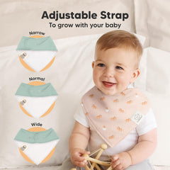 KeaBabies Roarsome dual-layer absorption detail bib