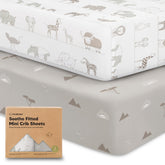 KeaBabies Savannah 2-pack mini crib sheets offer soft organic cotton for gentle sleep.