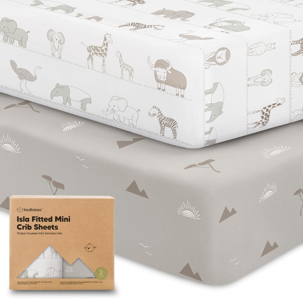 KeaBabies Savannah pack n play sheet on mattress for quick setup and comfort