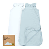 KeaBabies Glacier sleep sack front view shows breathable 0.5 TOG fabric for comfy sleep.