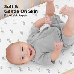 KeaBabies SnugFit Tech fabric enables easy fitting on standard mattresses.