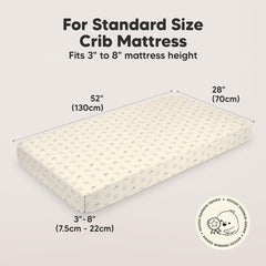 KeaBabies SnugFit tech fitted crib sheet on mattress demonstrates quick, secure fit