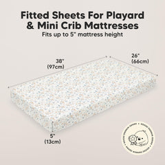KeaBabies SnugFit Tech closeup highlights secure fit on tiny mattress.