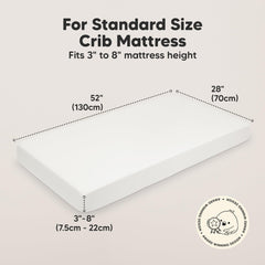 KeaBabies SnugFit Tech stretch close-up demonstrates quick-fit ease for hassle-free sheet changes.