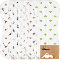 KeaBabies Softe burp cloths angled front view for full shoulder coverage.