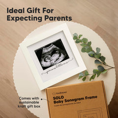 KeaBabies frame includes quote cutouts to personalize pregnancy memories