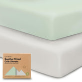 KeaBabies soothing-fitted-crib-sheet neatly covers a 52x28 crib mattress for safe sleep.