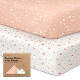 KeaBabies soothing fitted crib sheet shows snug fit for secure sleep.
