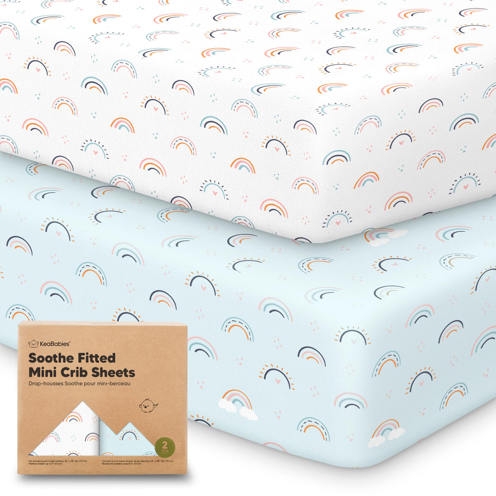 KeaBabies Soothe mini crib sheets 38x26 fit pack n play mattresses for secure sleep surface