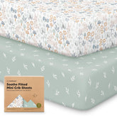 KeaBabies Soothe mini crib sheets fit 38x26 pack n play for quick changes.
