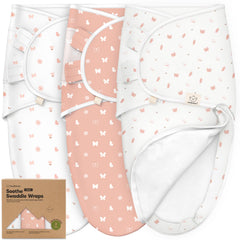 KeaBabies Soothe Zippy Swaddle Butterflies pattern shows cozy breathable comfort for baby