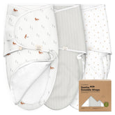 KeaBabies Soothe Zippy Swaddle Forest pack-front shows cozy fabric for newborn sleep.