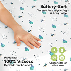 KeaBabies Space Quest mini crib mattress 38x26 fits snugly for portable sleep