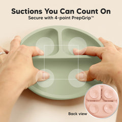 KeaBabies divided sections suction plate promotes varied foods and independent scooping
