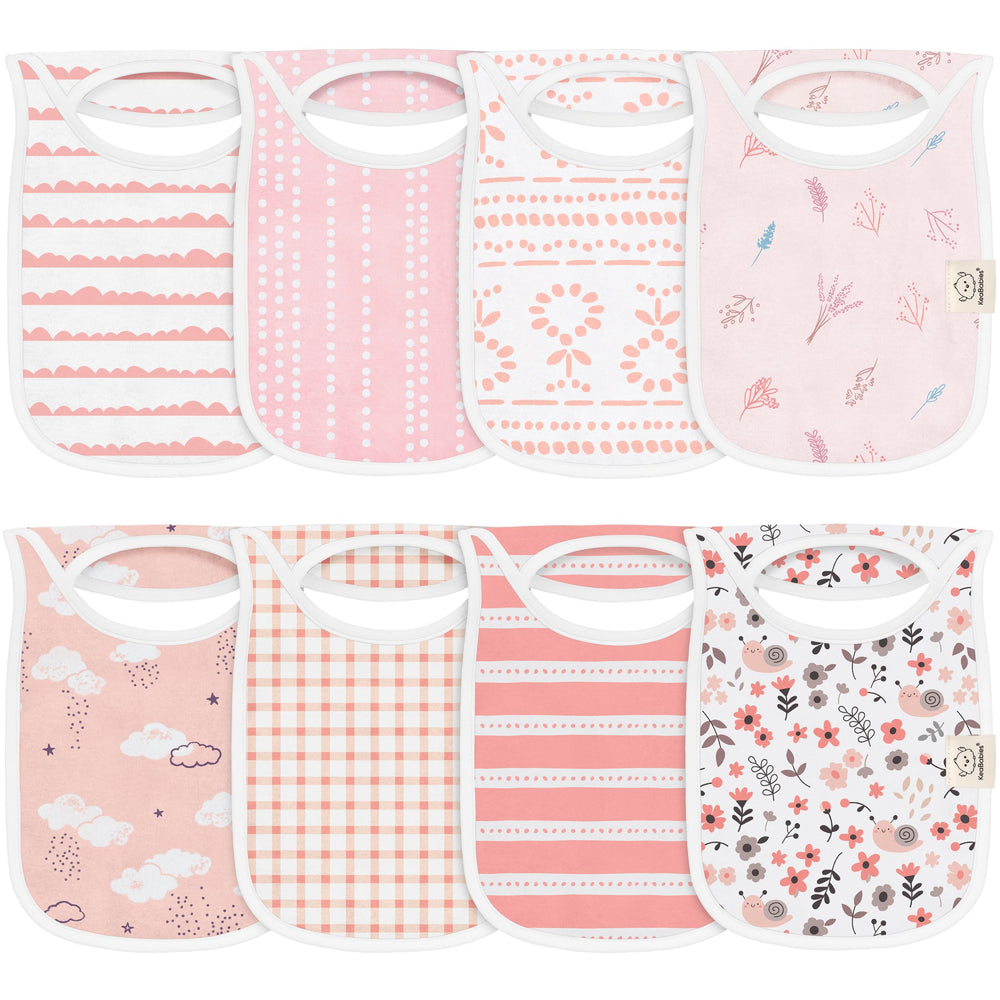 KeaBabies Sweet Charm bibs pack front view for stylish drool protection
